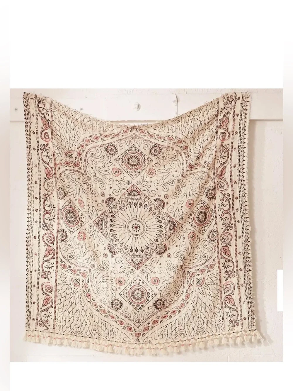 Urban Outfitters Cream Tapestry Throw